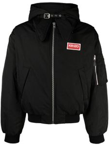 Kenzo veste zippée à patch logo - Noir