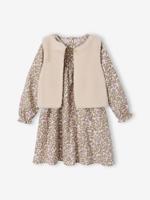 Set jurk en vestje voor meisjes ecru