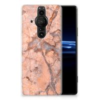 Sony Xperia Pro-I TPU Siliconen Hoesje Marmer Oranje