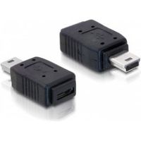 DeLOCK Adapter USB mini/USB micro-B USB mini M micro-B FM Zwart - thumbnail