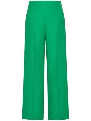 Valentino Garavani pantalon en laine mélangée à coupe ample - Vert