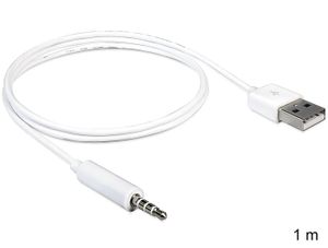 DeLOCK Cable USB-A male > Stereo jack 3.5 mm male 4 pin adapter IPod Shuffle, 1 m