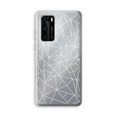 Geometrische lijnen wit: Huawei P40 Transparant Hoesje