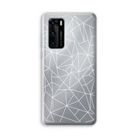 Geometrische lijnen wit: Huawei P40 Transparant Hoesje