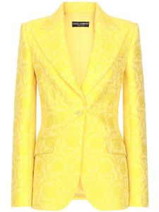 Dolce & Gabbana blazer en jacquard à simple boutonnage - Jaune