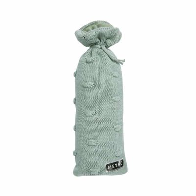 Meyco kruikenzak gebreid knots stone green Maat
