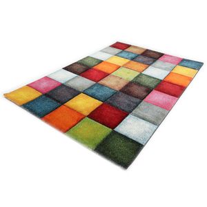 Vloerkleed Belis - Blokjes - Multikleur-120 x 170 cm