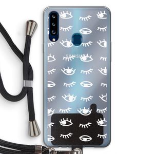 Eye pattern #3: Samsung Galaxy A20s Transparant Hoesje met koord