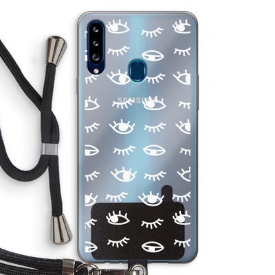 Eye pattern #3: Samsung Galaxy A20s Transparant Hoesje met koord
