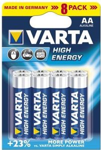 Set van 8 x AA Varta alkaline batterijen - LongLife Power