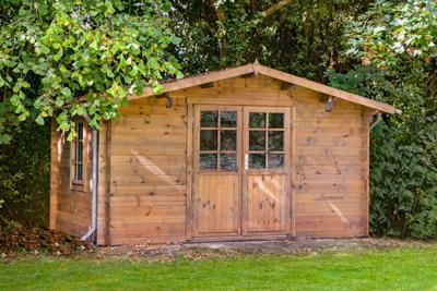 Blokhut - Tuinhuis Dyre | 40 mm | vuren grijs geïmpregneerd