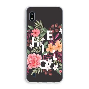 Hello in flowers: Samsung Galaxy A10 Transparant Hoesje