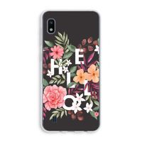 Hello in flowers: Samsung Galaxy A10 Transparant Hoesje