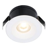 Cadiz Mini LED Inbouwspot - 12 Volt 3 Watt 200 lumen - 2700K warm wit - Dimbaar - Plat 26mm - IP44 waterdicht - Wit