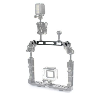 PULUZ 7 87 inch 20cm aluminium legering Dual Balls arm voor onderwater fakkel/video licht bal diameter: 2.54 cm (zwart)