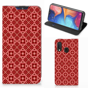 Samsung Galaxy A20e Hoesje met Magneet Batik Rood