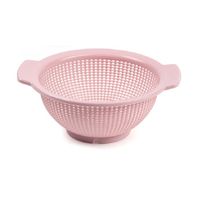 Keuken vergiet/zeef - kunststof - Dia 23 cm x Hoogte 10 cm - roze