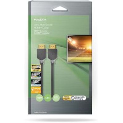 HDMI Kabel | HDMI-HDMI | 8K@60Hz | eARC | Verguld | 5.00 m | PVC | Antraciet