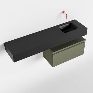 Toiletmeubel Mondiaz Andor | 120 cm | Meubelkleur Army | Lex vrijhangend wastafel Urban Rechts | Zonder kraangat