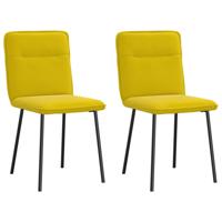 Eetkamerstoelen 2 st fluweel geel Eetkamerstoelen 2 st fluweel geel