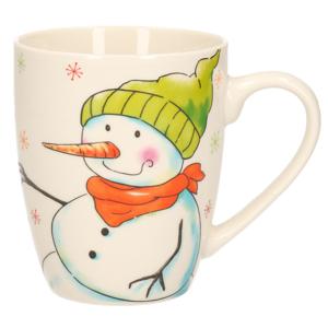 Kerst mok - sneeuwpop - 8 x 10 cm - porselein - 300 ml - beker - koffiemok