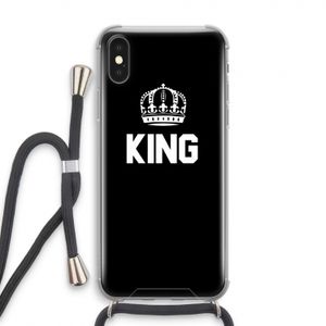 King zwart: iPhone XS Transparant Hoesje met koord