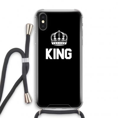 King zwart: iPhone XS Transparant Hoesje met koord