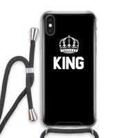 King zwart: iPhone XS Transparant Hoesje met koord