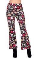 Hippiebroek Zwart met Kleurrijke Bloemen Dames