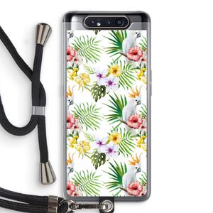 Gele kuif: Samsung Galaxy A80 Transparant Hoesje met koord
