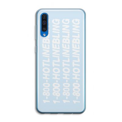 Hotline bling blue: Samsung Galaxy A50 Transparant Hoesje