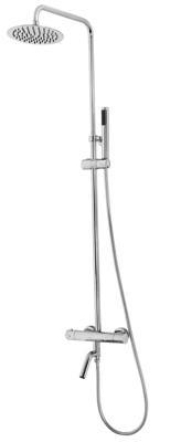 Wiesbaden Caral eco thermostatische bad regendoucheset opbouw chroom
