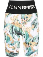 Plein Sport short cycliste à bande logo - Blanc - thumbnail