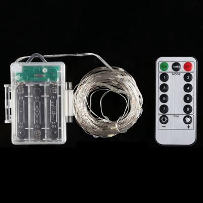 5m zilver koperdraad string licht 50 LEDs 3 x AA batterijen vak Fairy lamp decoratieve licht met afstandsbediening DC 5V