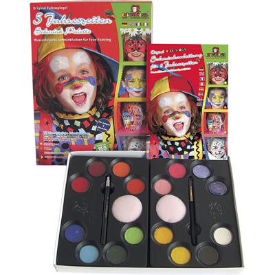 Eulenspiegel Schmink set met stap-voor-stap, diverse kleuren, 1 set