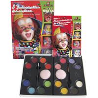 Eulenspiegel Schmink set met stap-voor-stap, diverse kleuren, 1 set