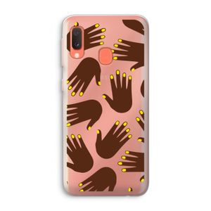 Hands dark: Samsung Galaxy A20e Transparant Hoesje