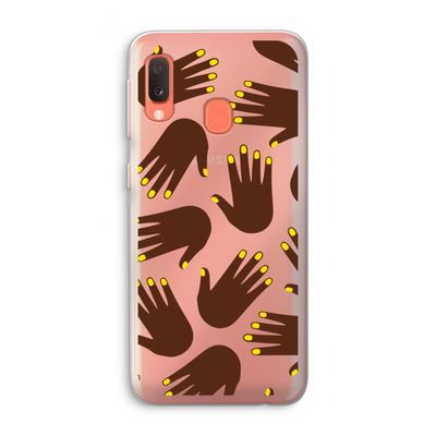 Hands dark: Samsung Galaxy A20e Transparant Hoesje