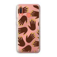 Hands dark: Samsung Galaxy A20e Transparant Hoesje