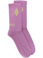 The Attico chaussettes à logo en jacquard - Violet