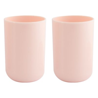 Drinkbeker/limonadebeker - 4x - PS kunststof - lichtroze - 490 ml Drinkbeker/limonadebeker - 4x - PS kunststof - lichtroze - 490 ml