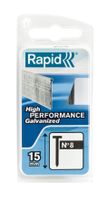 Rapid Nagels Type 8 Gegalvaniseerd, Blister 1000st Lengte 15mm