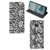 Nokia G10 | G20 Smart Cover Black Flowers - thumbnail