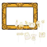 Babyshower foto prop set met frame - 11-delig - opblaasbare fotolijst - photo booth accessoires - thumbnail