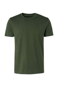 No Excess Regular Fit T-Shirt ronde hals groen, Effen