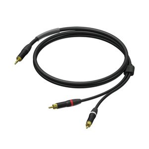 Procab PRA711/1.5 verloopkabel Mini-jack naar 2x RCA met krimpkous 150cm