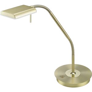 LED Bureaulamp - Trion Bernaro - 12W - Warm Wit 3000K - Dimbaar - Rond - Mat Goud - Aluminium