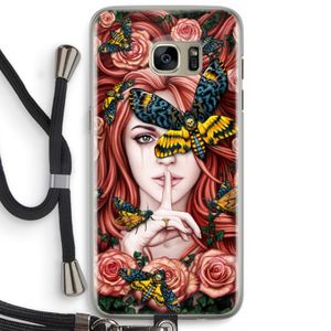 Lady Moth: Samsung Galaxy S7 Edge Transparant Hoesje met koord
