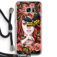 Lady Moth: Samsung Galaxy S7 Edge Transparant Hoesje met koord