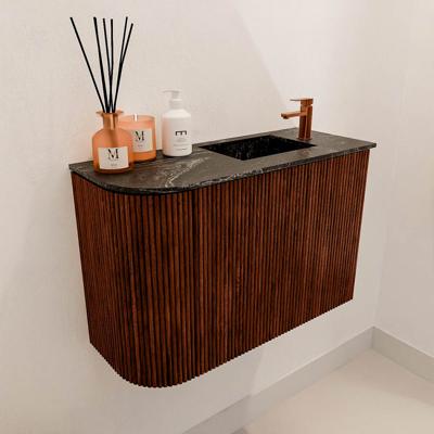 Toiletmeubel Mondiaz Joya Dlux | 61.6 cm | Meubelkleur Ruby | Faye wastafel Lava Wasbak Rechts | 1 kraangat